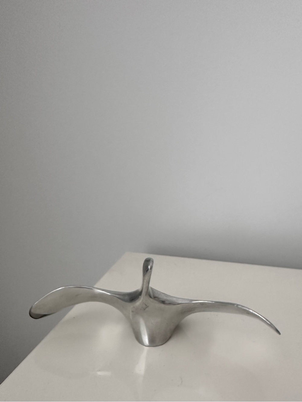 Hoselton Metal Bird Flying Goose Figurine Aluminum Canada Signed 270